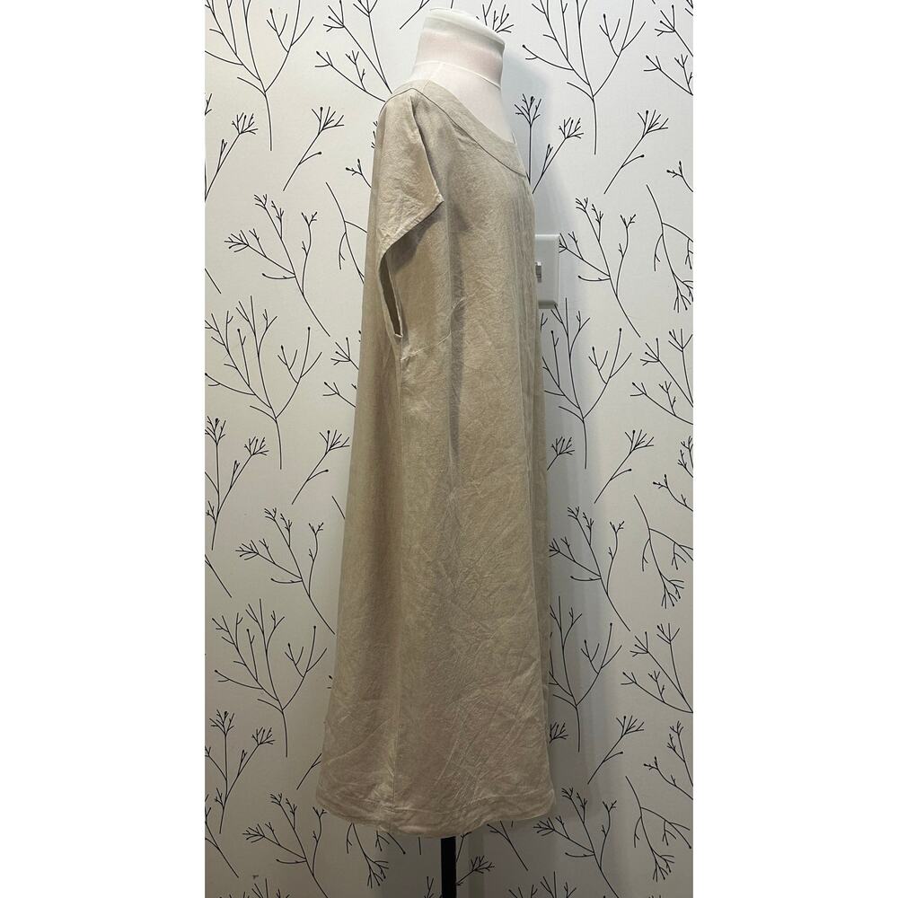 J. Jill Linen Relaxed Shift Dress In Beige - Picture 6 of 6